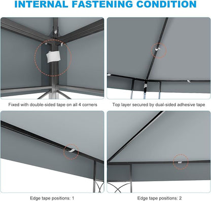10x10 Gazebo Canopy Replacement Top, 300D High-Density Waterproof Single Layer - Image 5