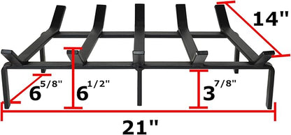 SteelFreak Heavy Duty Steel Fireplace Grate - Made in The USA (21 Inch)