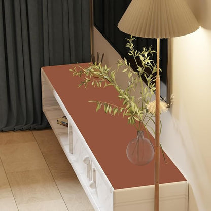 Leather Dresser Cover,1.8mm Thick,14x78 Inch,Dresser Protector Top,Dresser Top Protector,Dresser Cover Top,Dresser Top Cover,Dresser Cover Top for Bedroom.(Brown+Gray,14x78)