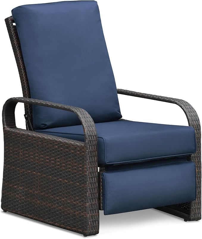 Outdoor Recliner, Aluminum Frame Patio Chaise Lounge Chairs - Image 8