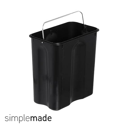 SIMPLEMADE Rectangle Step Trash Can - 5 Liter / 1.3 Gallon - Small with Lid, Stainless Steel for Bathroom | Office | Garbage | Metal Wastebasket (Black)