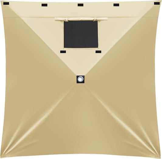 MASTERCANOPY Wind Screen Side Panel with Window for 12x12 Escape Screen Shelter Canopy Tent - Weatherproof, UV Resistant Sun Shade Attachment Accessory (Beige, 1 Pack)