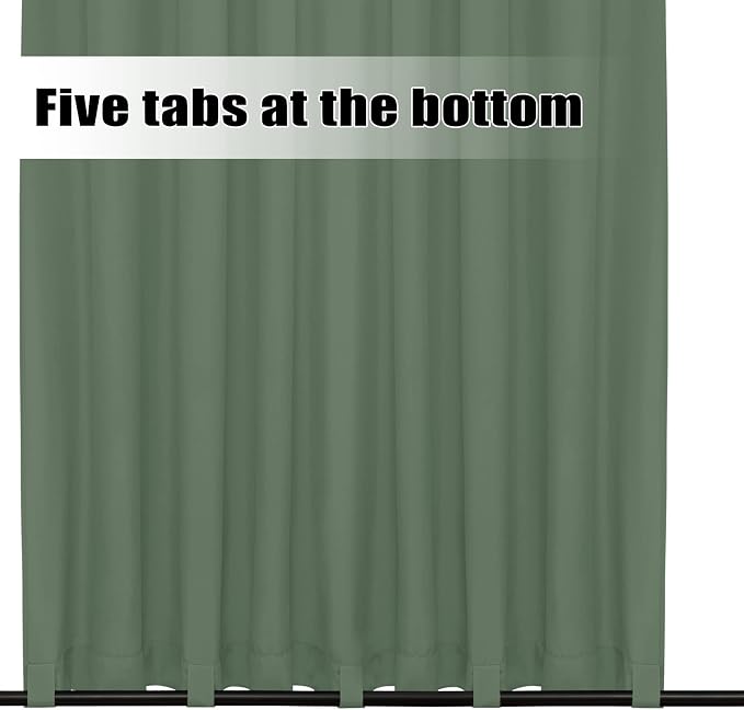 Easy-Going Outdoor Curtains for Patio 1 Panel, 110x120 inch, Sage Green | - Image 4