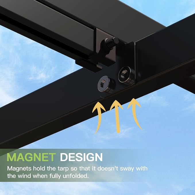 Aoxun 10'x10' Outdoor Retractable Pergola - Image 3