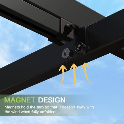 Aoxun 10'x10' Outdoor Retractable Pergola - Image 3
