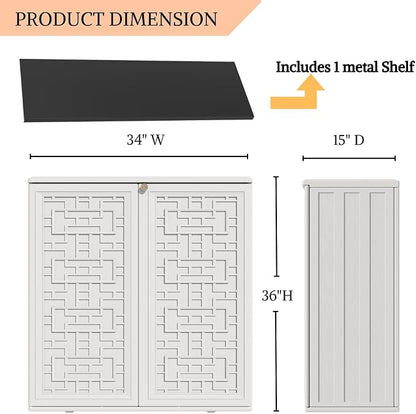 ZZM HDPE Outdoor Storage Shed, Outdoor Plastic Storage Cabinet, Horizontal - Image 9
