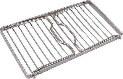 Folding Camping Grate, Stainless Steel Adjustable Height Campfire Grill, Thicker Cooking Racks with Draining Function, Portable Backpacking Grill for Outdoor Camping Picnic BBQ