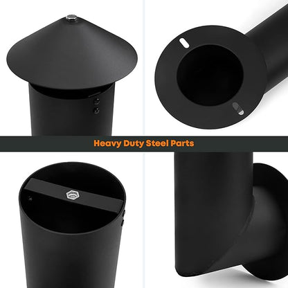 Stanbroil Pellet Grill Smoke Stack Compatible with Pit Boss, Traeger, Camp Chef and Other Pellet Smokers, Black