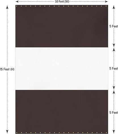 Covers & all Outdoor Clear Panel Curtain, 12 oz Vinyl Outdor Curtains for Patio, Waterproof & Weather Resistant Tarp with Brass Grommets for Pergola, Porch, Gazebos, Balcony (15'H x 10'W feet, Coffee)