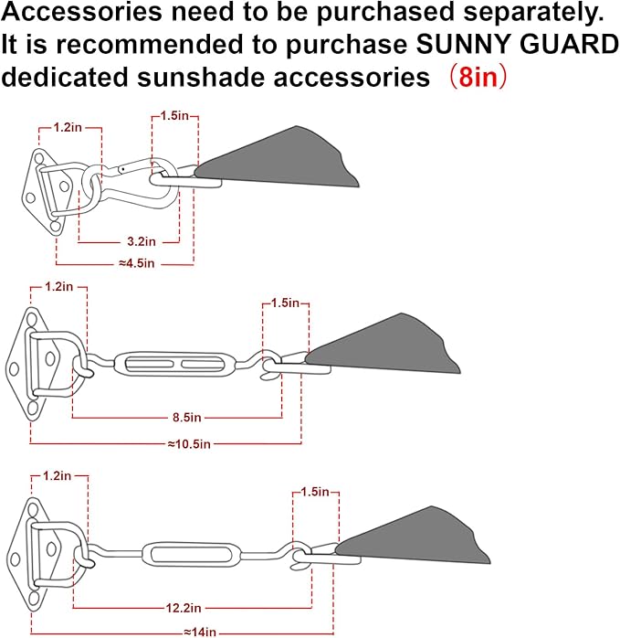SUNNY GUARD Custom Size 16'x16' Brown Sun Shade Sail Rectangle UV Block Shade - Image 3