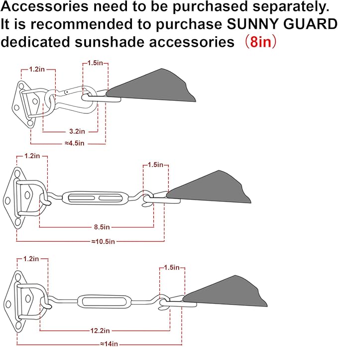 SUNNY GUARD Custom Size 12'x22' Rectangle Turquoise Blue UV Block Sunshade - Image 3
