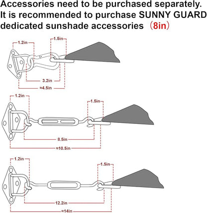 SUNNY GUARD Custom Size 14'x14' Dark Grey Sun Shade Sail Rectangle UV Block - Image 3
