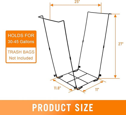 CAMPFIRE Trash Bag Holder Fits 30-45 Gallon Bags, Multi-Use Garbage Bag Holder, Portable to Use Leaf Bag Holder for Yard, Camping, Parties, and Leaf Collector