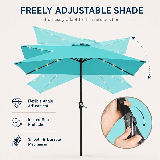 6.5 x 10ft Rectangular Patio Umbrella - Image 5