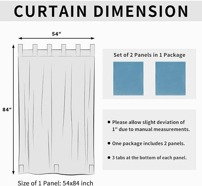 Easy-Going Outdoor Patio Curtains 2 Panels, 54x84 inch, Sky Blue | Privacy - Image 6