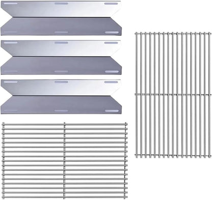 17 3/4” Stainless Steel Heat Plate and 19.25" Cooking Grids for Jenn Air 720-0336,720-0337,720-0511, 720-0512, 720-0339 Gas Grill,Grates Replacement For JennAir Grill