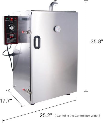 CLIVIA Electric Vertical BBQ Smoker, 5 Layers Outdoor Smoker Oven with Digital Temperature&Time Controller, Barbecue Cooking, Grilling Smoking for Fish, Sausage, Jerky, Cheese