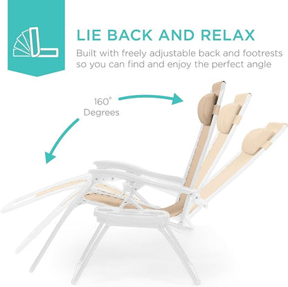 Best Choice Products Set of 2 Adjustable Steel Mesh Zero Gravity Lounge Chair - Image 4