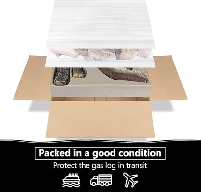 Gas Fireplace Logs 10pcs Fake Fireplace Logs Faux Electric Fireplace Logs for Gas Fireplace Insert, Large Ceramic Wood Fake Fire Logs for Outdoor Fire Pit Firebowl Indoor Fireplace Decoration
