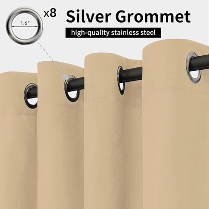 Easy-Going Outdoor Curtains for Patio 1 Panel, 54x72 inch, Weatherproof Privacy - Image 2