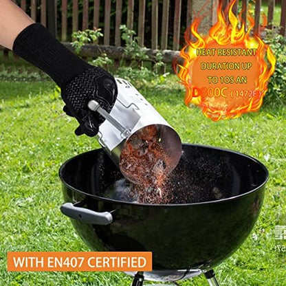 BBQ Gloves 1472F Heat Resistant Non-Slip Silicone 13.5in - Image 4
