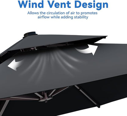10x13FT Cantilever Outdoor Patio Umbrellas，Double Top Large Rectangle Umbrella - Image 6