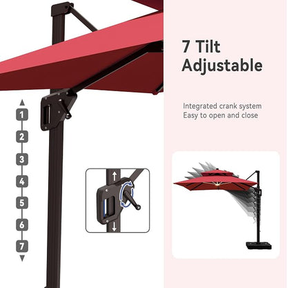 9' X 12' Cantilever Patio Outdoor Umbrella - Image 4