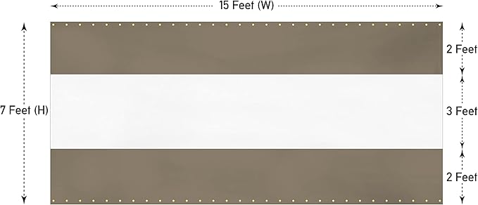 Covers & All Outdoor Clear Panel Curtain, 12 oz Vinyl Outdoor Curtains for Patio, Weather Resistant Waterproof Tarp with Brass Grommets for Pergola, Porch, Gazebos, Balcony (7'H x 15'W Feet, Beige)