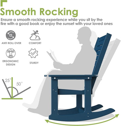 GREENVINES Oversized Outdoor Rocking Chair, HDPE Rocker - Image 4