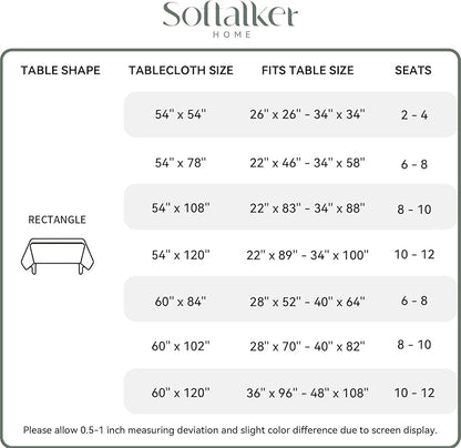 Softalker Gingham Checkered Tablecloth Rectangle - Outdoor Waterproof Buffalo Plaid Table Cloth, Stain Resistant Washable Table Cover for Picnic, Camping - Green and White, 2 Pack - 60 x 102 Inch