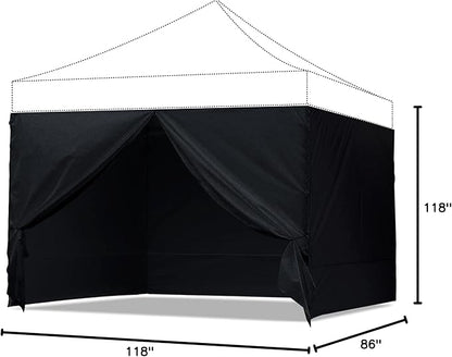 ABCCANOPY Side Wall 10x10, Black (4 Walls Only, NOT Including Frame and Top)