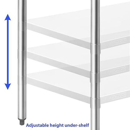 GRIDMANN Stainless Steel Work Table 18 x 30 Inches, NSF Commercial Kitchen Prep Table with Under Shelf for Restaurant and Home