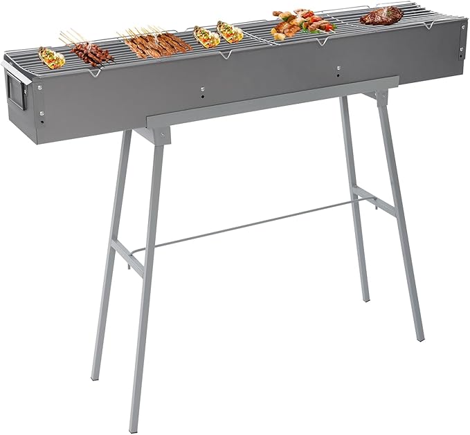 Charcoal Grills Portable Commercial BBQ Grill, Hibachi BBQ Lamb Skewer Folding Camping Barbecue Grill for Outdoor Backyard Party Picnic Cooking