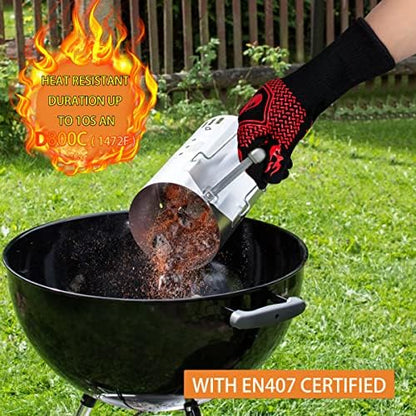 BBQ Gloves 1472F Heat Resistant Non-Slip Silicone 13.8in - Image 4