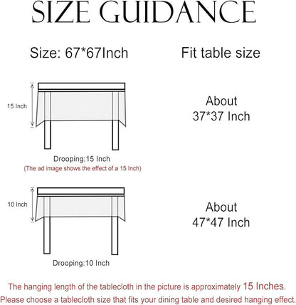 French Linen Square Tablecloth,Vintage Colorful Multiple Prints Soft and Durable Tablecloths,Decor Table Cover for Kitchen,Dining,Tea Party,Thanksgiving,Christmas,67"*67"-Lohi