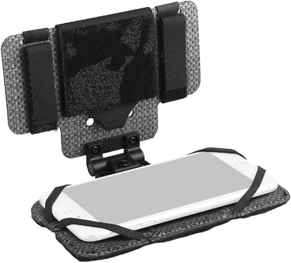 Let Me Be Airsoft Plate Carrier Molle Phone Carrier Outdoor Lightweight Navigation Board，Wide Angle Foldable Phone Holder Chest Rig Hovering Mount Tactical Vest Accessory (Black Camouflage)