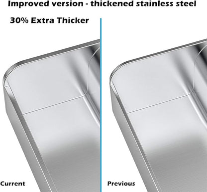 Skyflame Universal Stainless Steel Griddle Flat Top Plate with Even Heating Bracing for BBQ Charcoal/Gas Grills, Camping, Tailgating, and Parties 17" x 13"