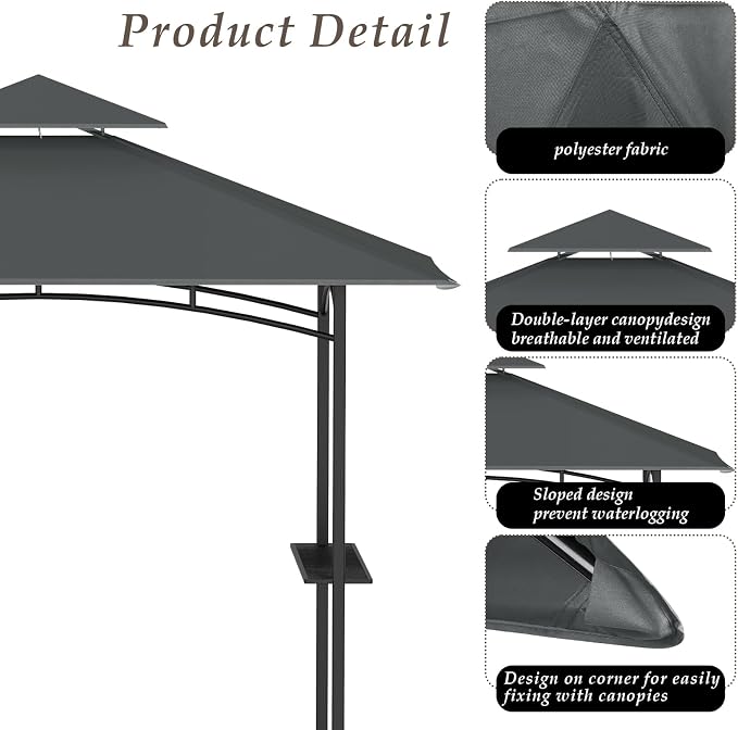 5x8 Grill Gazebo Replacement Top - Image 4