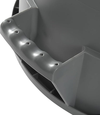 Winco PTC-10G Round Trash Can, 10 Gallon, Plastic, Gray