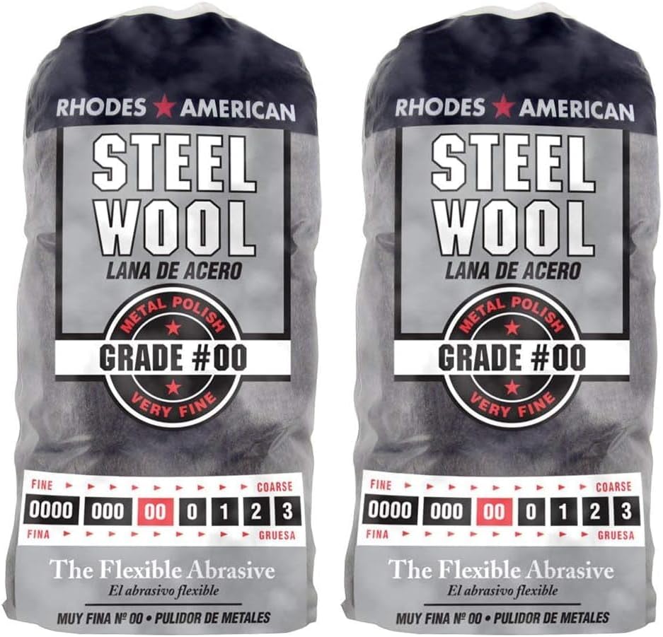 Homax Rhodes American Metal Polishing Steel Wool, Very Fine Grade #00, 12 Pads by Homax
