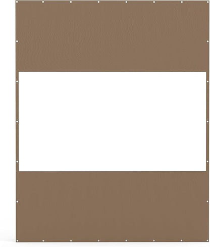 Domi Heavy Duty Outdoor Clear Panel Curtain, 18 oz Waterproof PVC Polyester Curtain, Weather Resistant & Tearproof for Patios, Gazebos, Pergolas, Privacy Screen (10'H x 8'W, Brown)