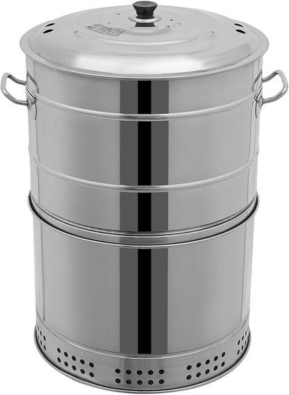 Portable Charcoal Grill, 360° Stainless Steel BBQ Grill Barrel with 50 Skewers & Oil Tray, Outdoor Barbecue Grill for Camping, Backyard, Picnic, Travel