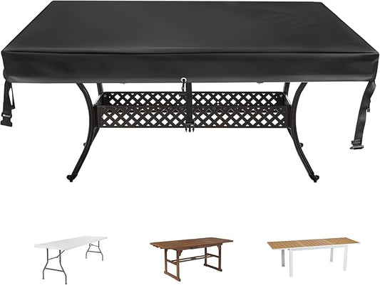 TOHONFOO Rectangular Patio Table Cover - Waterproof Anti-UV Outdoor Table Cover - Outdoor Patio Furniture Cover 100" L x 50" W x 6" H