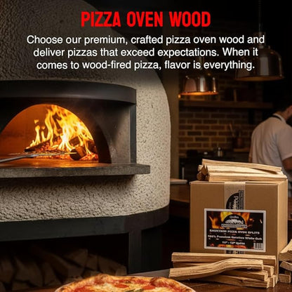 Pizza Oven Wood, 10 to 12‑Inch Firewood Logs, Cherry Hardwood Splits for Wood-Fired Pizza Ovens, USA Made, Sustainably Milled, Approximately 20-25 lbs