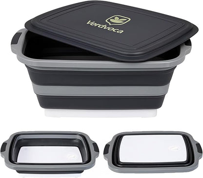 30L Orange & 16L Black Collapsible BBQ Prep Tub