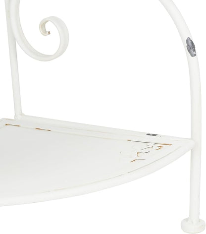 SAFAVIEH Outdoor Collection Turuca Antique White Wrought Iron 4-Tier Corner - Image 9