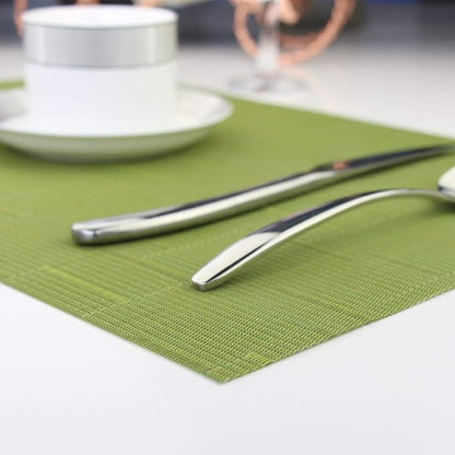 Vinyl Placemats,Washable Table Mats Easy to Clean Woven Placemats for Dining Table Set of 4(Sage Green)
