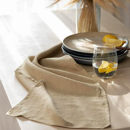 Linen Table Runner 90 inches Long- 100% Pure Linen Flax - Stonewashed European Linen Table Runner (Royal Creme, 14 x 90 Inch) - for Dining, Fall, Autumn, Thanksgiving