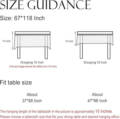 ISAENNE Designer Bohemian Floral Extra Long TableclothRectangle,Linen Colorful Table Cloth,Wrinkle Resistant Decor Tablecloths for Dining Thanksgiving Kitchen Christmas,67"*118"-Estevan B