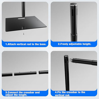 Pipe and Drape Backdrop Stand Kit Backdrop Stand For Parties 8ftx10ft Adjustable Photo Backdrop Stand Heavy Duty Background Stand for Wedding Banquet Decorations Black
